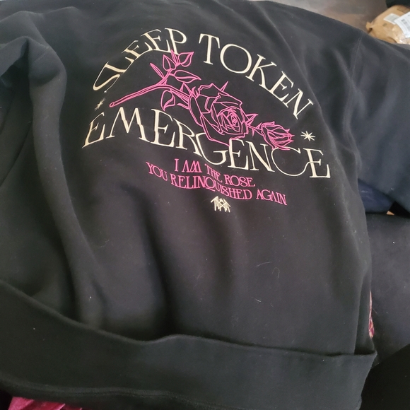 Black and Pink Sleep Token Emergence Rose Sweatshirt LARGE - Picture 10 of 12